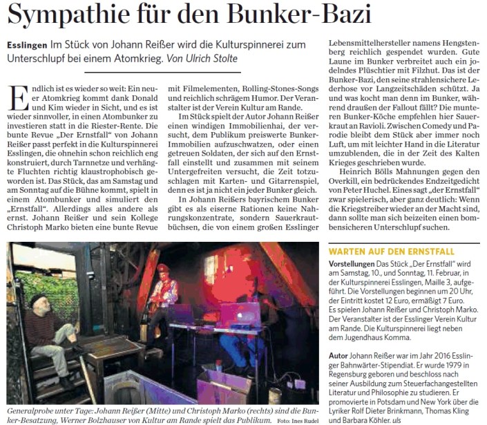 Stuttgarter Zeitung Der Ernstfall Bunkerrevue Feb18