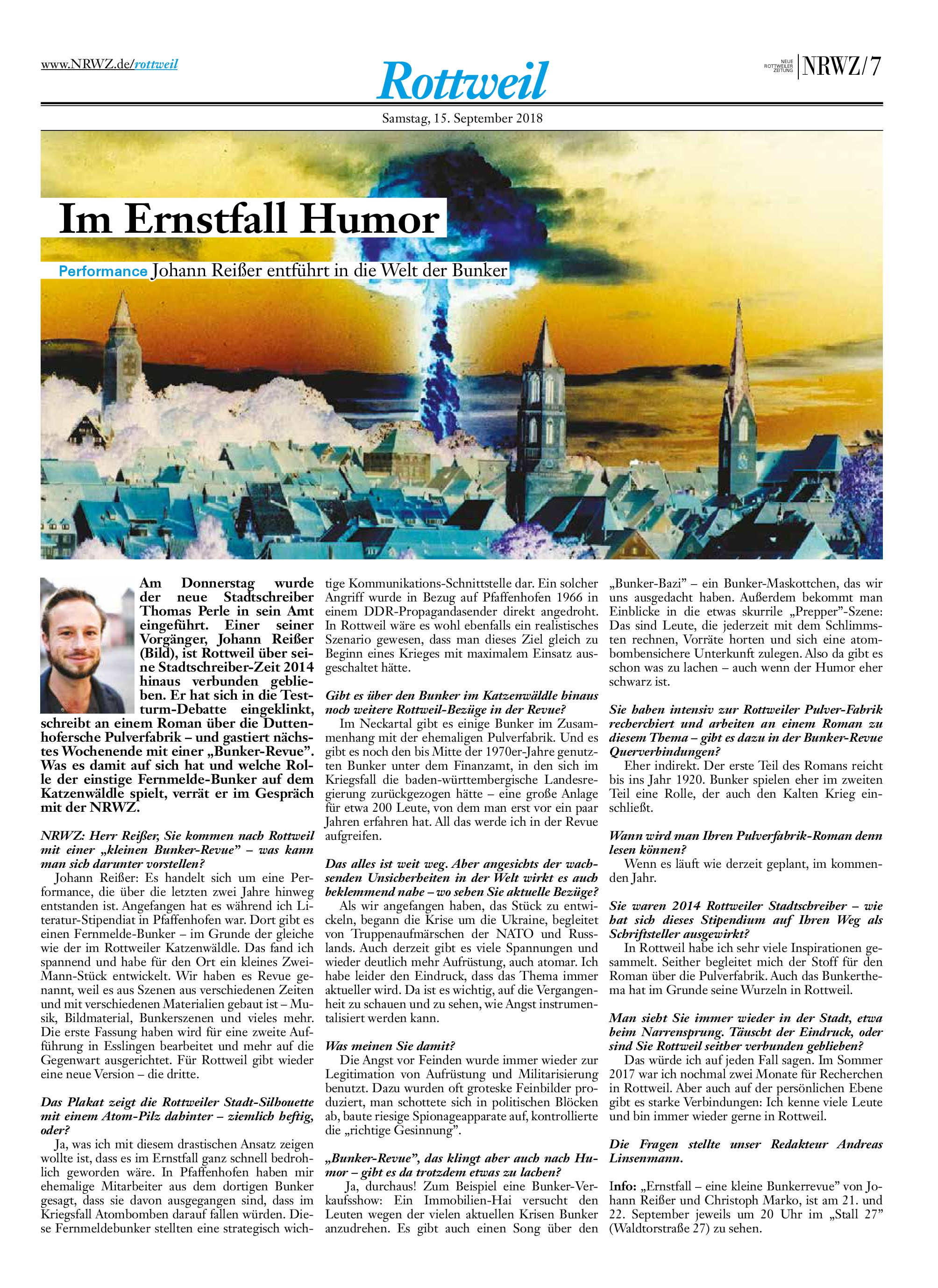 NRWZ_2018-09-15_Interview_Reißer Bunkerperformance